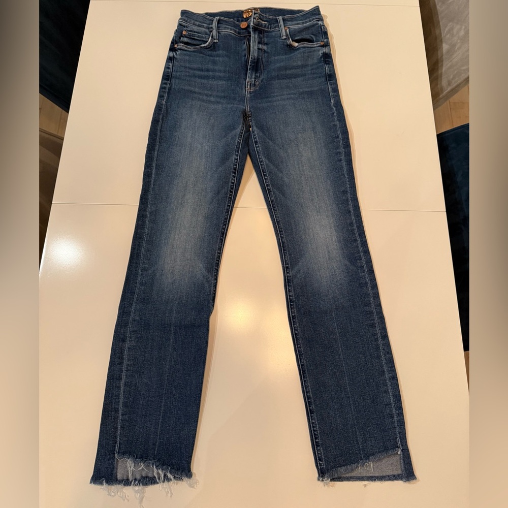 MOTHER Dark Blue Straight Leg Jeans